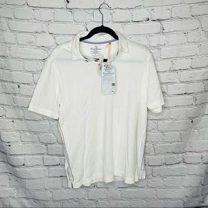 🆕 Tommy Bahama New Fray Day Polo Shirt - White (Small)